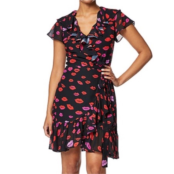 Betsey Johnson Red Kiss 💋 Dress Valentine's Day Lips Mouth Heart Print - Picture 1 of 16
